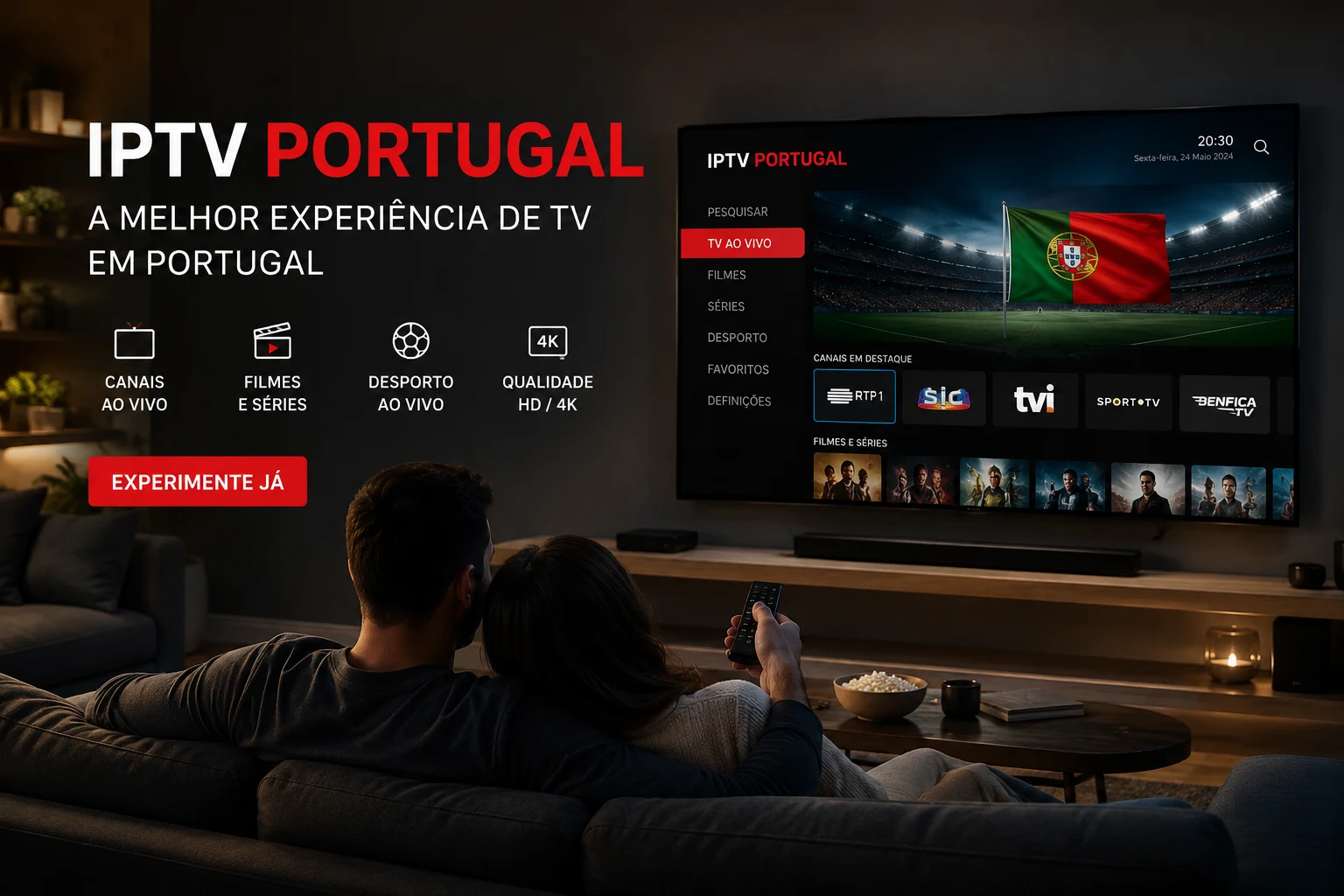 IPTV Portugal — 50.000+ canais em 4K Ultra HD